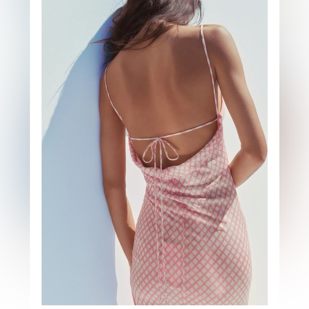Zara Printed Tulle Slip Dress - Picture 5 of 7